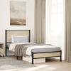 Vidaxl Metal Bed Frame, Without Mattress, Sonoma Oak, 90X190 Cm