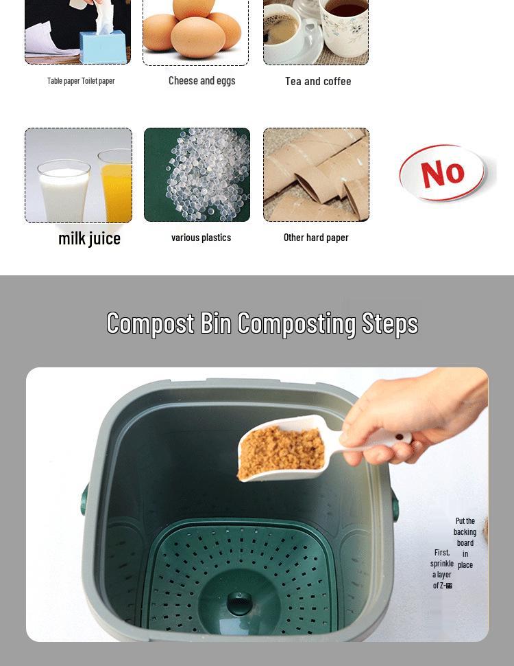 GuoYou 15L Compost Bin with Bokashi EM for Kitchen Waste - Free Shipping