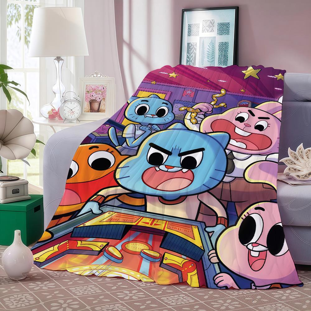 Cartoon T The A Amazing W World of G Gumball Blanket For Sofa Office Bed Plane Travel Sleep Read Relax Camping Soft And Warm