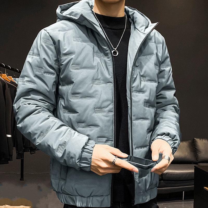 Giacca in cotone caldo autunno e inverno da uomo nuova Giacca antivento con cerniera e cappuccio alla moda Giacca da uomo casual in cotone addensato da neve Taglie forti S-5XL