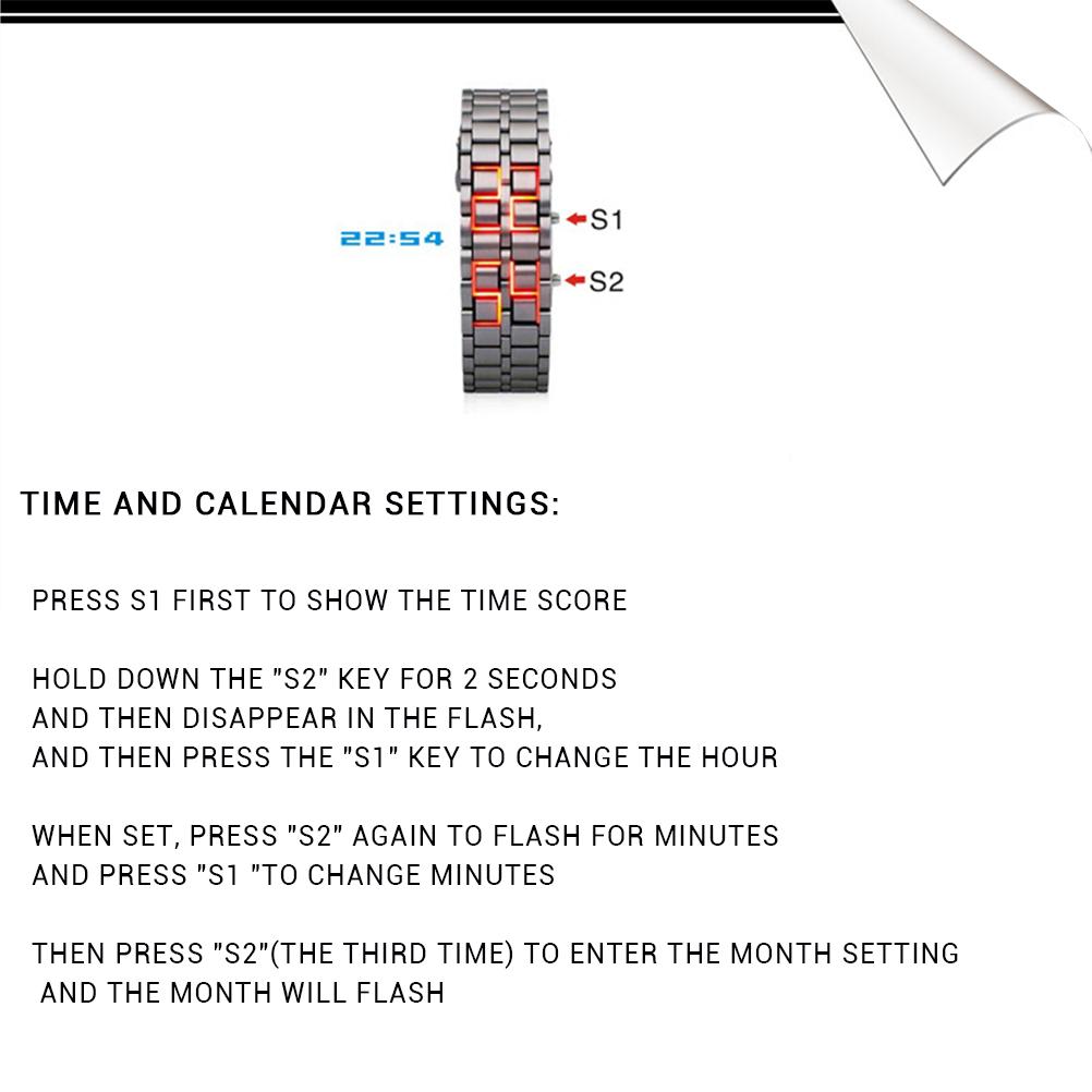 Fashion Digital Lava LED Mirror Wrist Watch Titanium Alloy Men Women Sport Watches