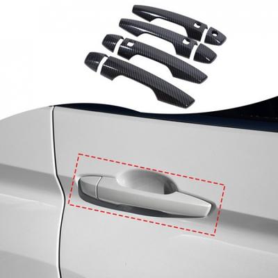 Acabamento da Tampa da Maçaneta da Porta em Fibra de Carbono ABS Para Mitsubishi Eclipse Cross 2018-23