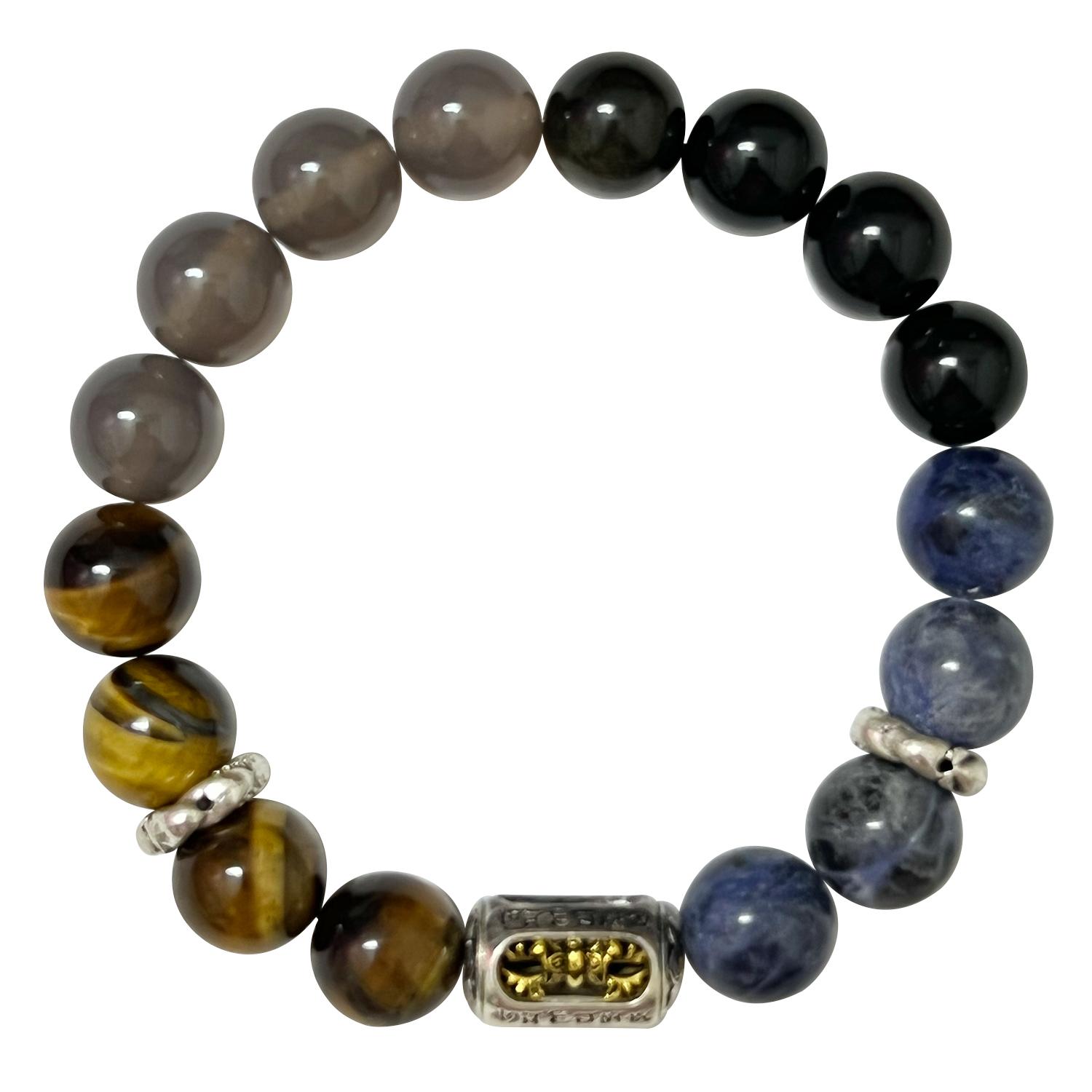 

Браслет из натурального камня с бусинами для мужчин, 12 мм, круглые бусины, нить, браслет-манжета, сделай сам, украшения из полудрагоценных камней, подарки Length 18cm