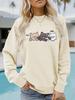 Women's Autumn/Winter Long-Sleeve Cat Print Hoodie Sweatshirt