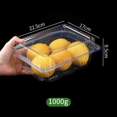 Disposable Rectangular Plastic Fruit Containers with Lids