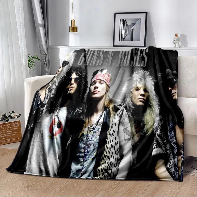 Guns N Roses Hard Rock Band Blanket,Soft Throw Blanket for Home Bedroom Bed Sofa Picnic Travel Office Rest Cover Blanket Kids