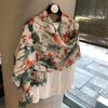 Spring And Summer Thin Silk Scarves Versatile High-End Printed Long Scarves Travel Sunscreen Scarves Ethnic Style Shawls Outer Scarves