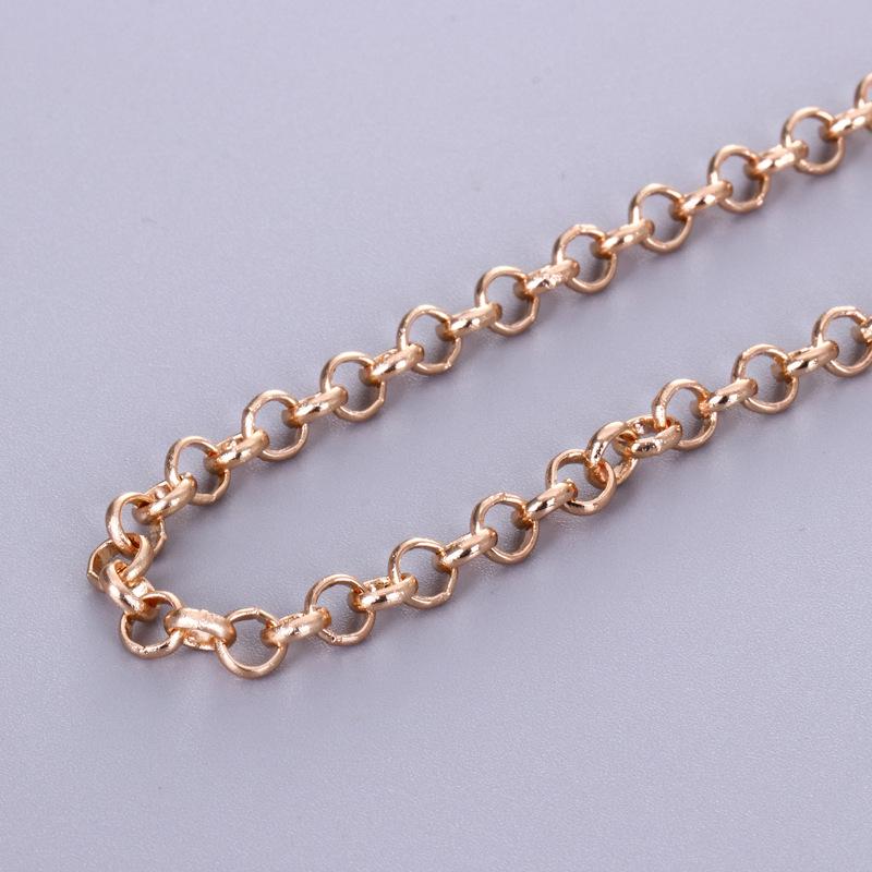 DIY Copper Plated Gold Cross Link Chain for Jewelry Making 5mm