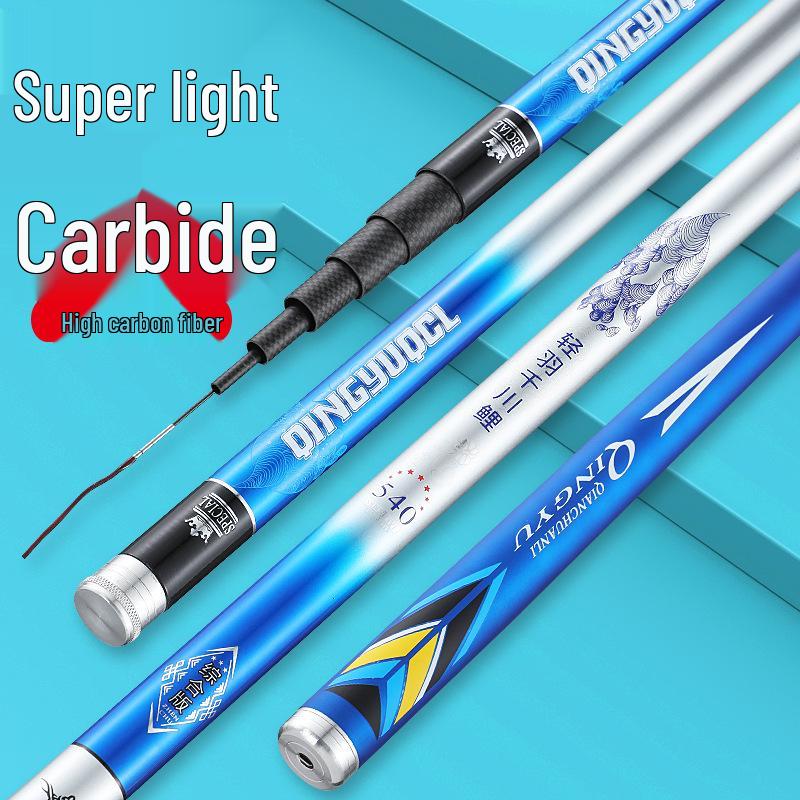 Light Feather Carbon Fiber Carp Fishing Rod - 28 Tone, 5H, Lightweight  Durable, Long Section Hand Rod for Crucian Carp Light Feather Thousand Rivers Carp 2.7m