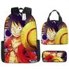 ONE PIECE one piece zaino scolastico zaino Luffy Studenti della scuola primaria e secondaria Zaino di grande capacità Borsa per il pranzo per bambini