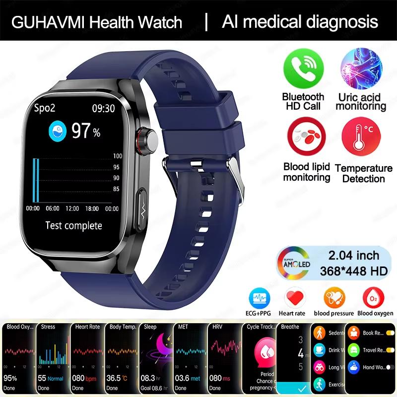 2025 New ECG Smart Watch Women BT Call Heart Rate Blood Lipids Health Monit Watches AI Voice 650mAh Sports Smartwatch