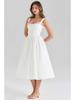 European-American Style Slim White Summer Dress