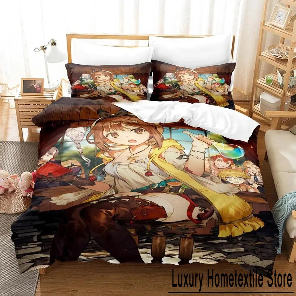 

Atelier Ryza Ever Darkness and the Secret Hide out Bedding Set Boys Girls Twin Queen Size Duvet Cover Pillowcase Bed Kids Adult 70x133cm 2pcs