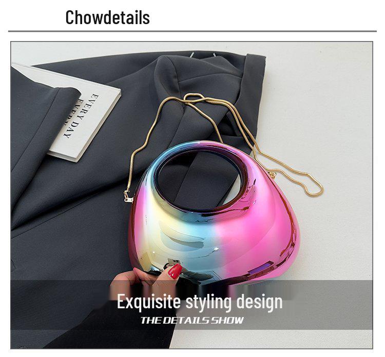 Wysokiej klasy kolorowa torebka wieczorowa w kształcie półksiężyca - Modna europejska i amerykańska moda 2025, damska torba na ramię crossbody