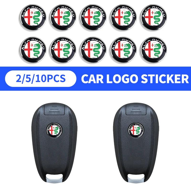 BWOC5 14mm Car Key Emblem Stickers Auto Door Keyhole Logo Decals For Alfa Romeo Giulia Giulietta 156 159 147 Mito Stelvio Sportiva GT