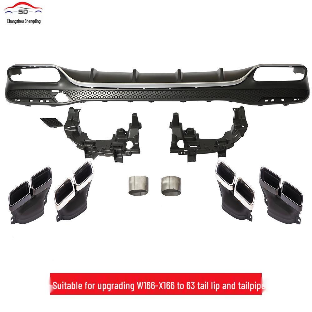Compatible with 2015-2018 Mercedes-Benz GLE/GLS W166/X166 for Upgrading To 63 Exhaust Lips and Tips.