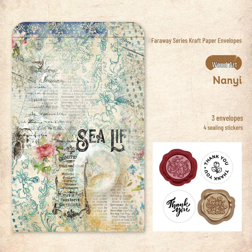 RetroStory Vintage Kraft Paper Envelopes - High-End Decorative Letter Series