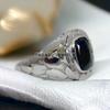 Black Onyx Cushion Cut Gemstone With 925 Sterling Silver Ring For Men's #237 JL375576966711