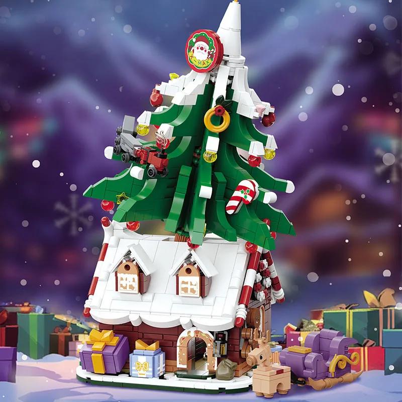 Building Blocks Christmas Tree House Brick Assembly Toys Kids DIY Education Block Toy Construction Toys Xmas Gifts Children Girl