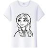 Vintage Disney Cartoon Woman Summer Tees Frozen Elsa Anna Princess Top White Ladies T-Shirts 90S Clothes Plus Size Gothic Blouse