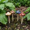 4PCS Realistic Pottery Sculpture Mini Garden Landscape Statue Fairy Mushroom  Flower Pot Decoration