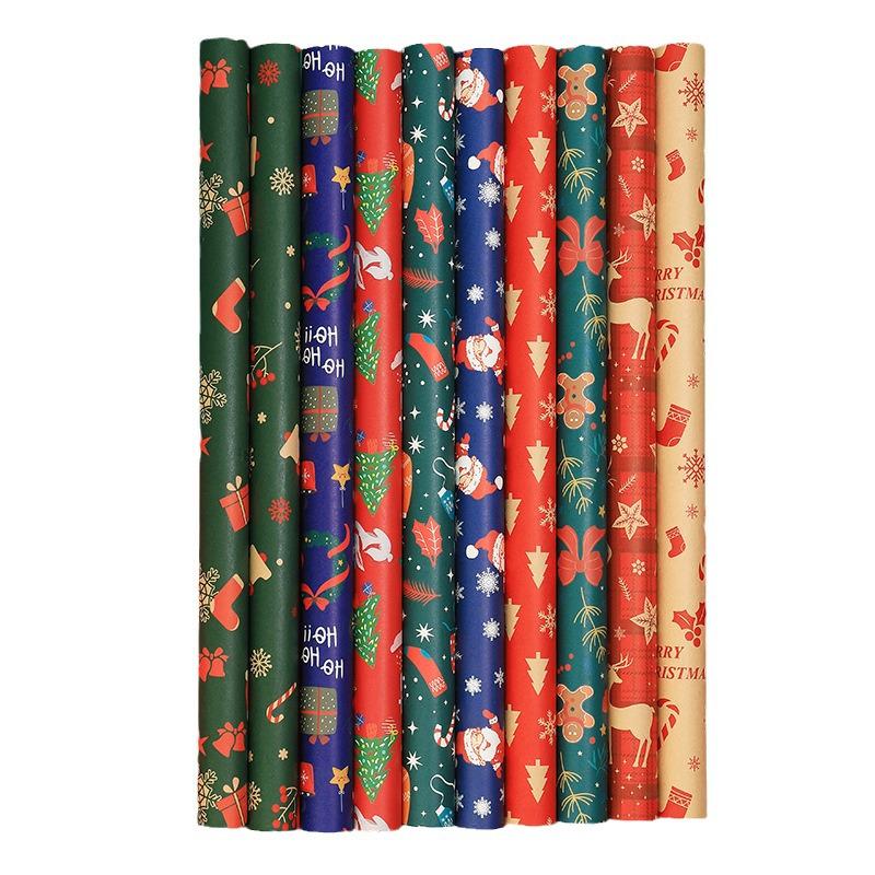 Christmas Gift Wrap: Thick Kraft Paper with Tree & Elk Design