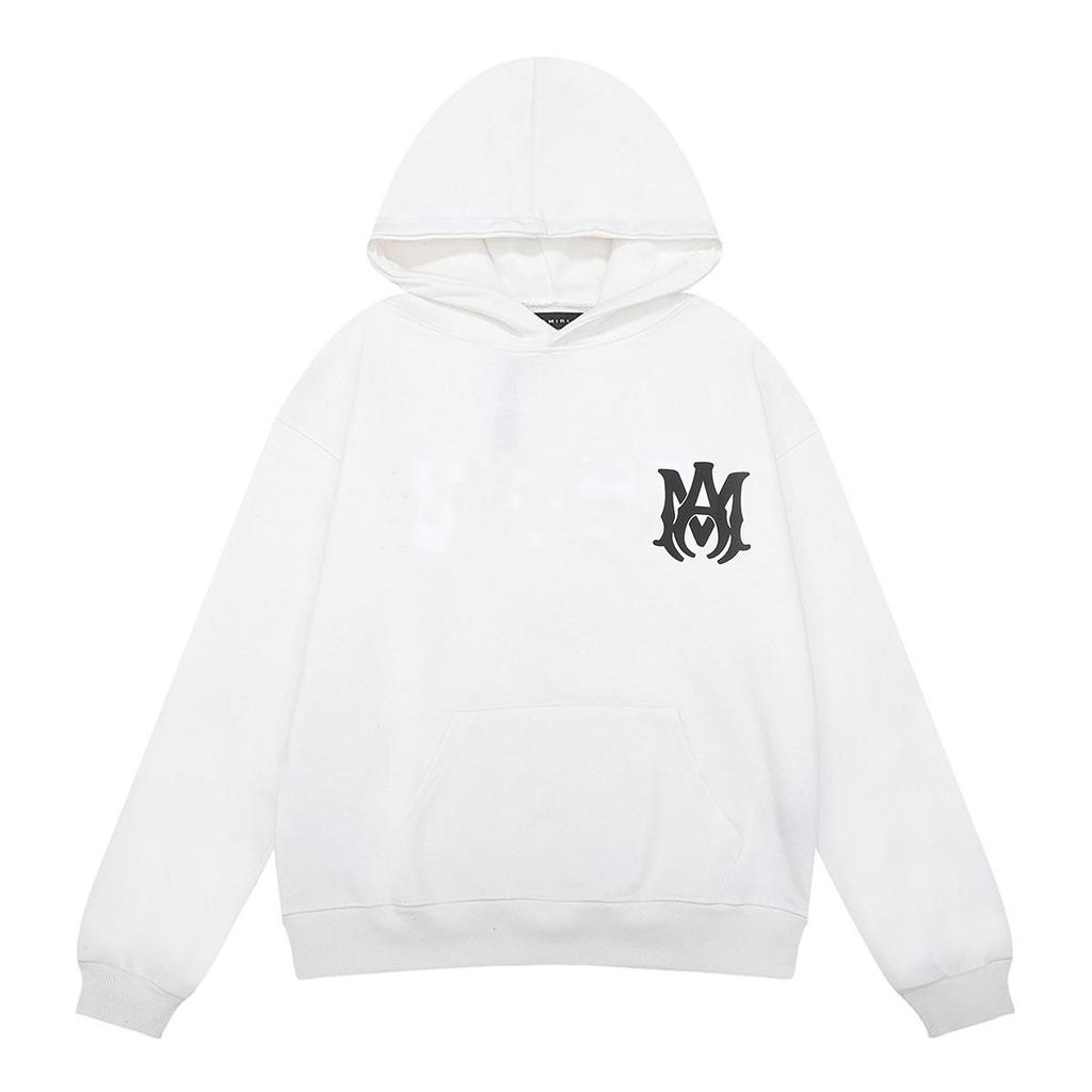 Amri Design Unisex Hooded Sweatshirt with Letter Print - Trendy European & American High Street Style