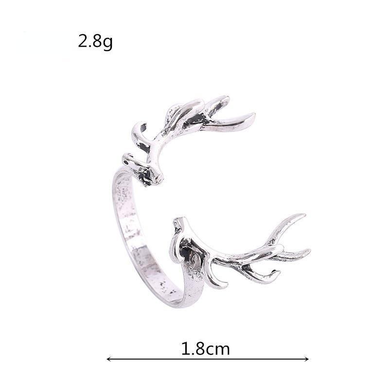 

Ретро-персонажи Регулируемые кольца с рогами и ветвями серебряный