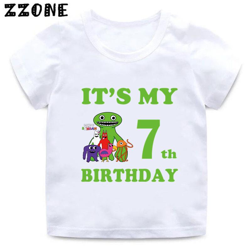 Hot Game Garten of Banban Print Kids Clothes It's My Birthday Boys Girls T Shirt Baby Children T-Shirts