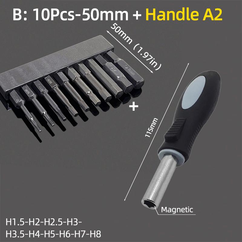 Sechskant Schraubendreher Bit Set Metrisch 50mm Magnetische Spitze 6,35mm Sechskantschaft Schraubendreher Bohrer Ratsche Handwerkzeuge Zubehör