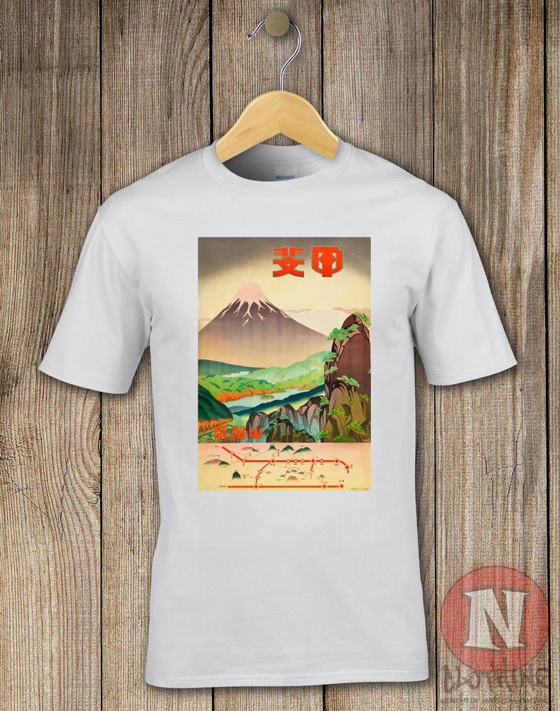 Japanese travel poster T-shirt aesthetic Japanese railway classic 1930s art