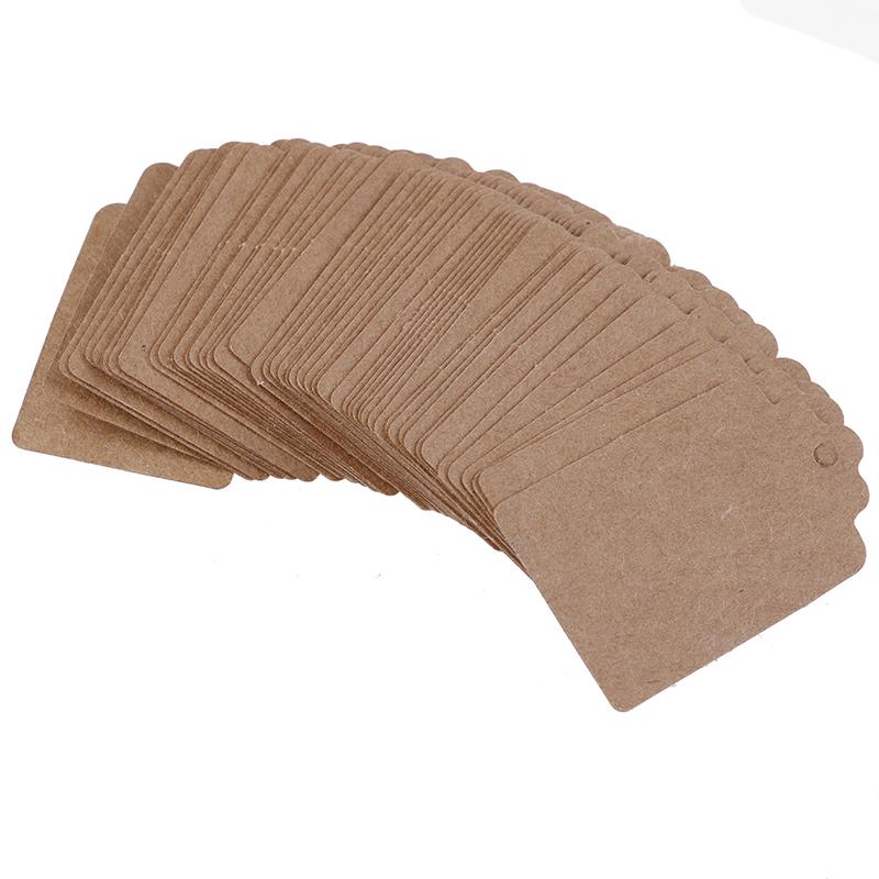 100 Pcs Kraft Paper Label Price Wedding Party Gift Card Packaging Labels