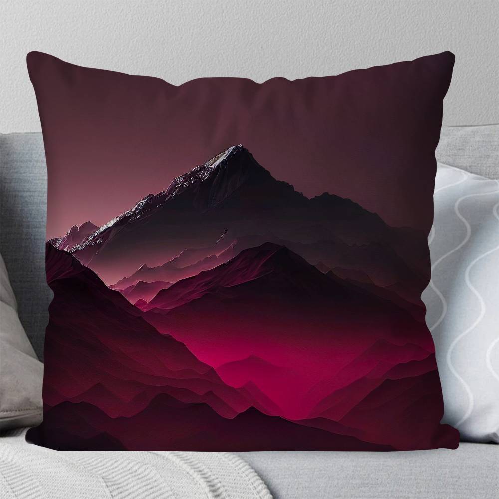 Colorful Snow Mountain Pillow Case Fashion Square Pillowcase Bedroom Sofa Room Ins Decoration Leisure