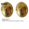 Comfortable Earrings 1 Pair Vintage Chunky Gold Plated for Women, Textured Geometric Jewelry Half Ball Stud Earrings, Minimalist Oval Round