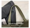 Fashionable Canvas Shoulder Handbag with Bow Accent and Wrinkled Texture – Large Capacity Tote/School Bag