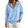 Women's V-Neck Long Sleeve Pullover Sweatshirt Color Casual Top for Everyday Wear