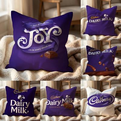 Cadbury Cushion Cover Multi-Scene Pillow Cover for Home & Car - Reversible, Soft & Durable for Daily Use