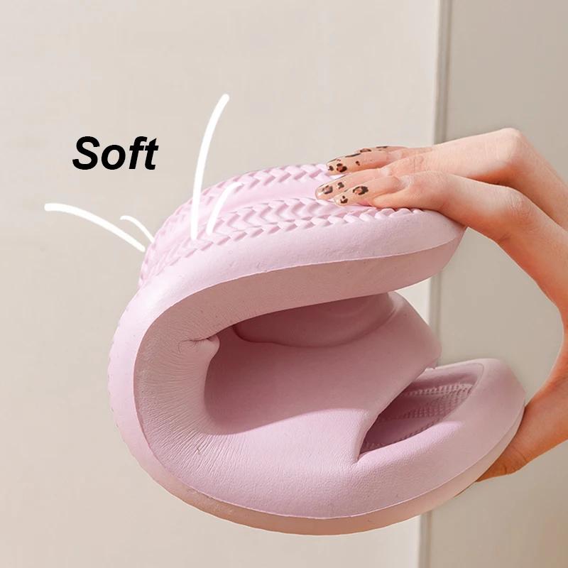 Fashion Lightweight Soft Sole Summer Slippers Women Solid Color Non-Slip Indoor Slides Woman Flat Heel Casual Couple Bathroom Flip Flops
