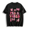 Pre-K Vibes First Day of School Teacher Student Back To School Tee Pure Cotton T-shirt