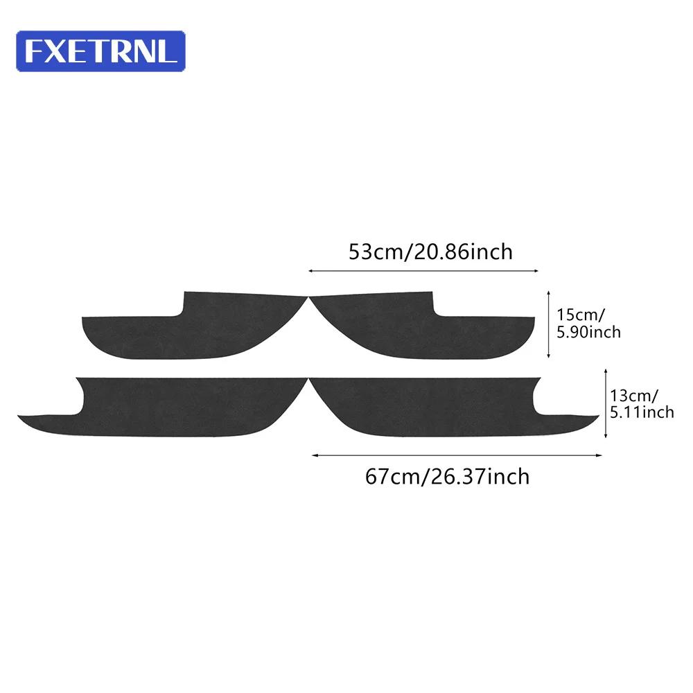 Suede Leather Carbon Fiber Style Interior Sticker Car Door Anti-Kick Protection Pad For Toyota RAV4 2026-2028 AutoInterior Parts
