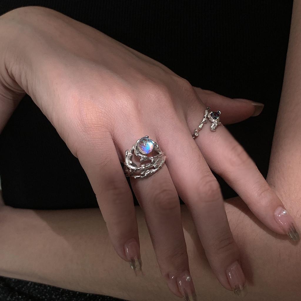 Irregular Colorful Eyecatching Zircon Ring For Women In Unique Copper Design