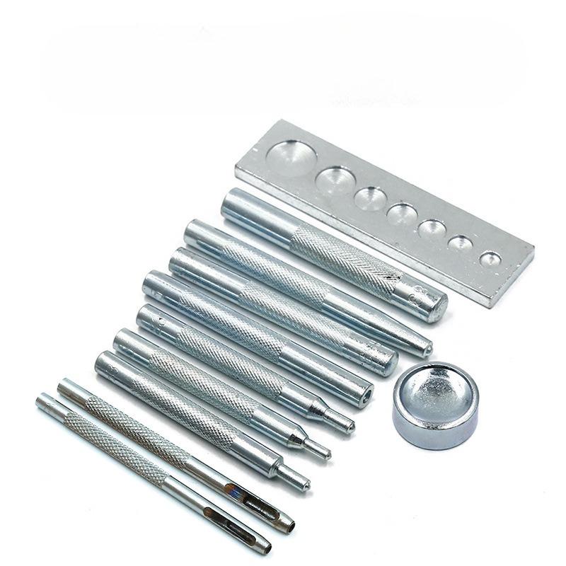 11-teiliges Vierfach-Knopfwerkzeugset zum Lochen und Stanzen der Nietenbasis Vierfach-Knopfbasis