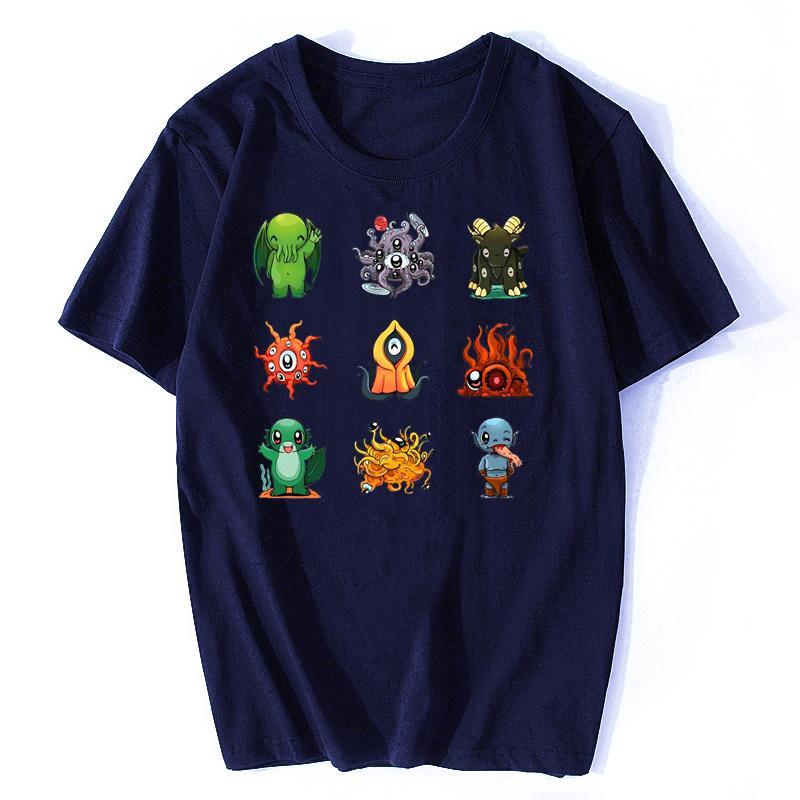 Men's T Shirt Lil Lovecraft Monsters Shoggoth Deep One Ghoul Abhoth Hastur Azathoth Cthulhu Artwork Print Tees Harajuku Tshirt