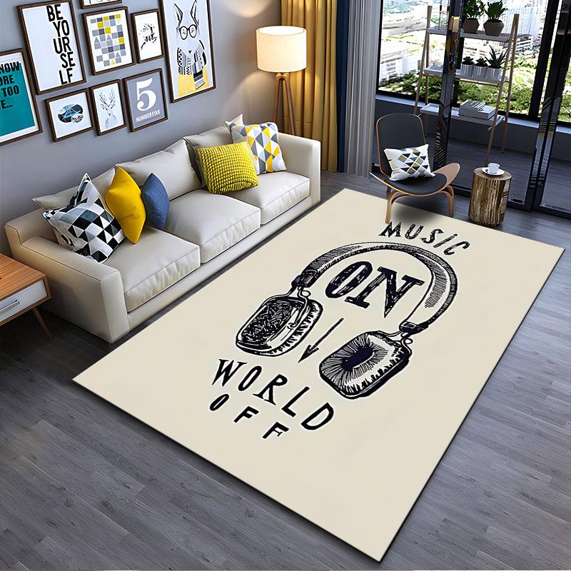 Music On World Off Design suitable as a non-slip mat for the living room or bedroom sofa