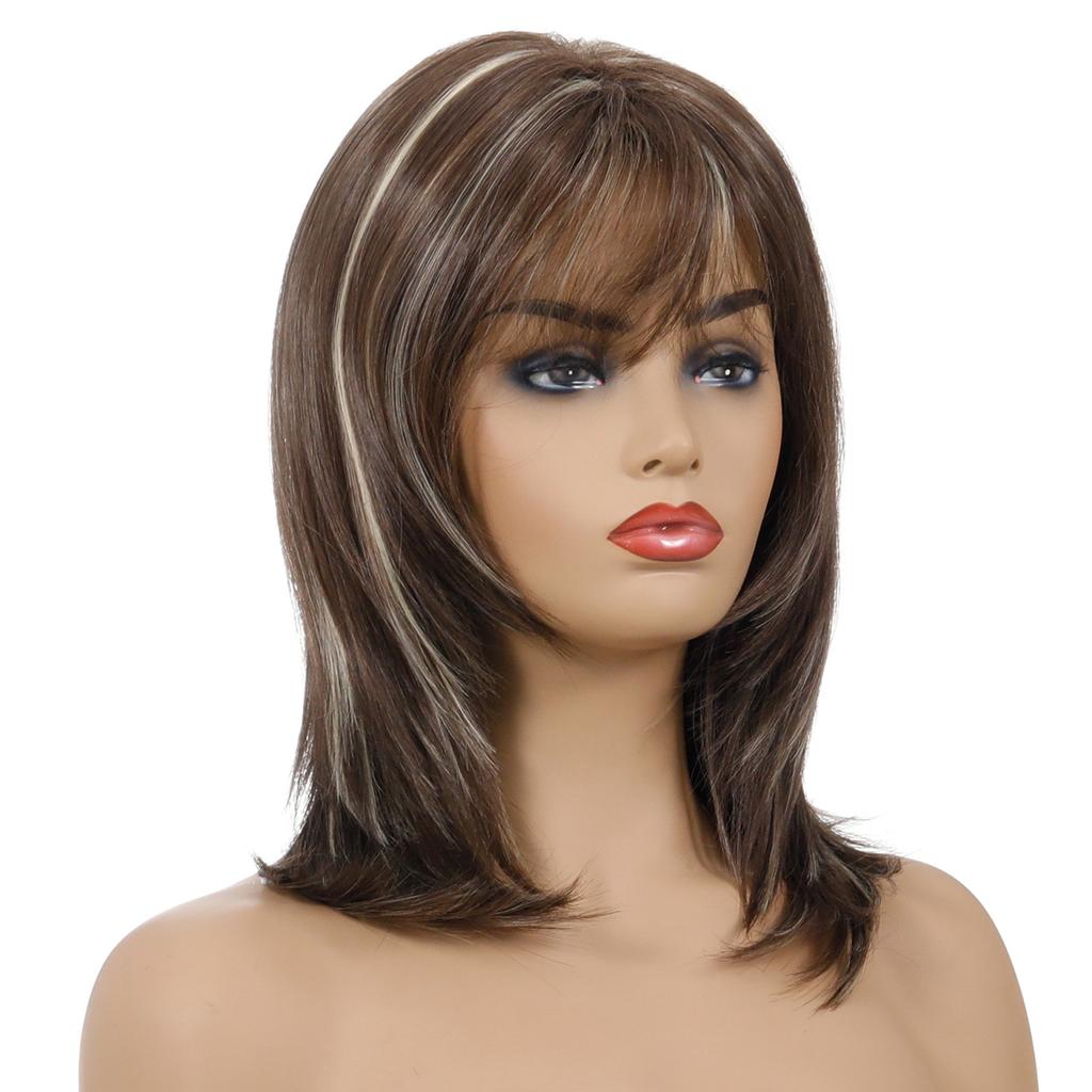 Synthetische lange natürliche Wellenperücken für Frauen, Ombre-Welle, blond, braun, natürliche Perücke, Damen, hitzebeständige Haarperücken, täglicher Gebrauch, Cosplay