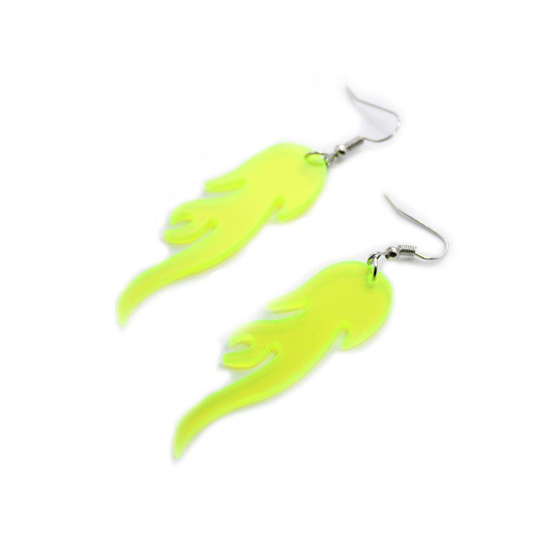 Acrylic Gold Flame Multi-color Dangle Earrings for Women