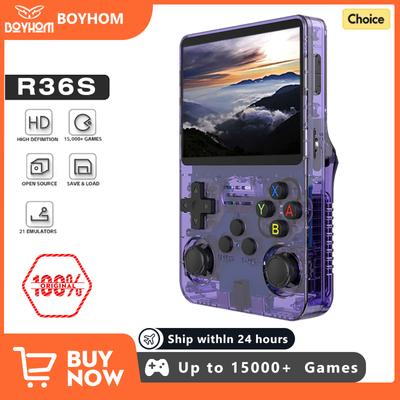 NOVO Console de jogos portátil retrô R36S verde Sistema Linux Tela IPS de 3,5 polegadas Reprodutor de vídeo de bolso portátil 64 GB 128 G Jogo Presente para crianças