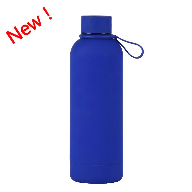 500 ml Edelstahl-Thermoskanne mit kleiner Öffnung, tragbare Outdoor-Sport-Wasserflasche mit Silikongriff, Kaffeetasse