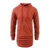 Men's Casual Solid Color Fashionable And Individual Ripped Sweatshirt Men's Mid-length Hooded Sporty Long-sleeved Pullover Top