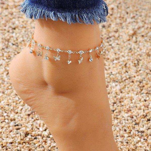 

Bohemian Colorful Turkish Eyes Anklets for Women Butterfly Flower Zircon Shell Cat Ankle Bracelet Summer Beach Foot Leg Zircon